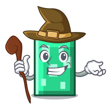 Cadı dikdörtgen maskot karikatür tarzı vektör çizim