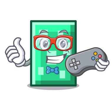 Oyun dikdörtgen maskot karikatür tarzı vektör çizim