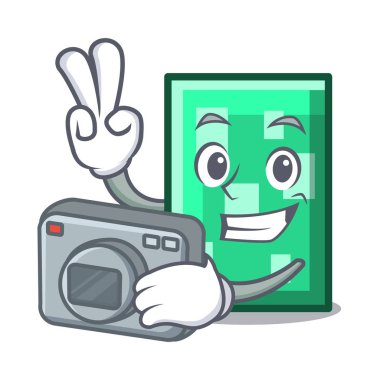 Fotoğrafçı dikdörtgen maskot karikatür tarzı vektör çizim