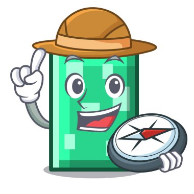 Explorer dikdörtgen maskot karikatür tarzı vektör çizim