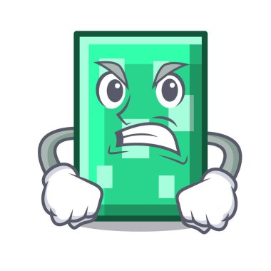 Kızgın dikdörtgen maskot karikatür tarzı vektör çizim