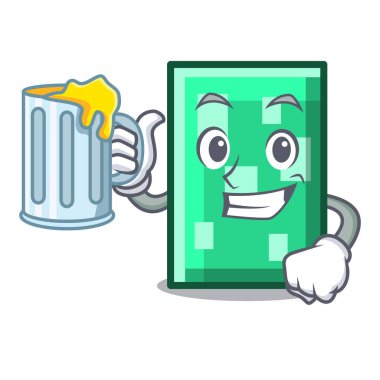 Suyu dikdörtgen maskot karikatür tarzı vektör çizim ile