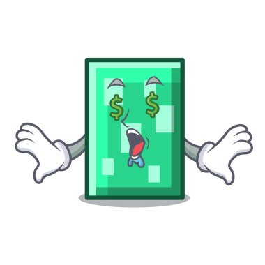 Para göz dikdörtgen maskot karikatür tarzı vektör çizim