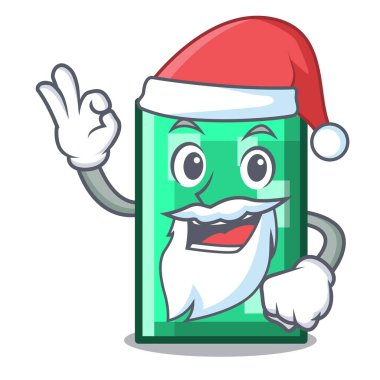 Santa dikdörtgen maskot karikatür tarzı vektör çizim