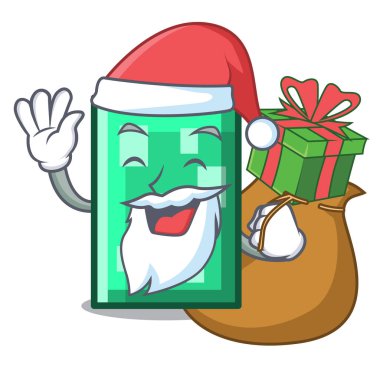 Noel Baba hediye dikdörtgen maskot karikatür tarzı vektör çizim ile