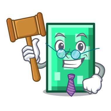 Yargıç dikdörtgen maskot karikatür tarzı vektör çizim