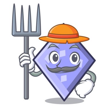 Çiftçi rhombus karakter karikatür tarzı vektör çizim