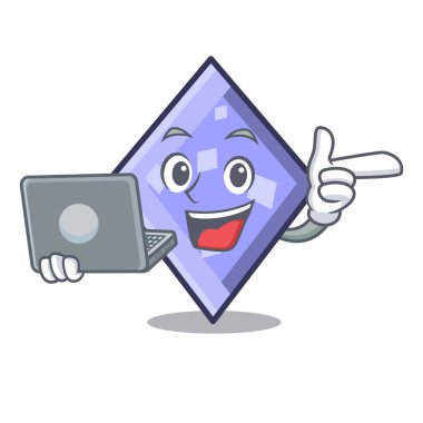 Dizüstü rhombus karakter karikatür tarzı vektör çizim ile