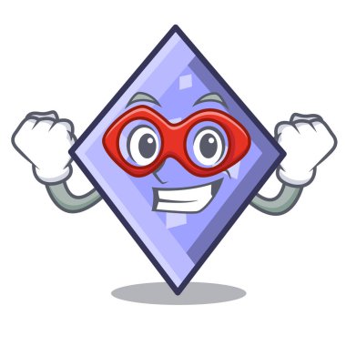 Süper kahraman rhombus karakter karikatür tarzı vektör çizim