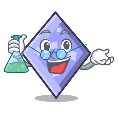 Profesör rhombus karakter karikatür tarzı vektör çizim