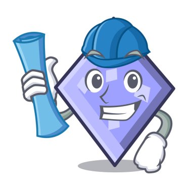 Mimar rhombus karakter karikatür tarzı vektör çizim