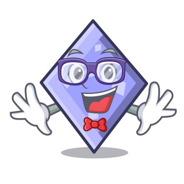 Geek rhombus karakter karikatür tarzı vektör çizim