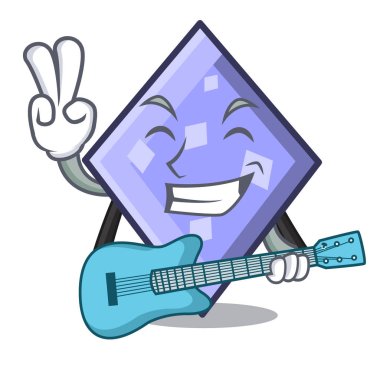 Gitar rhombus maskot karikatür tarzı vektör çizim ile