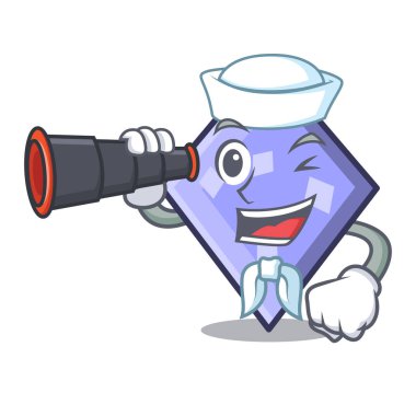 Denizci dürbün rhombus maskot karikatür tarzı vektör çizim ile