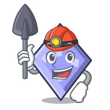 Madenci rhombus maskot karikatür tarzı vektör çizim