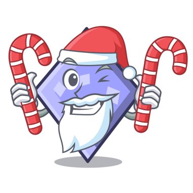 Santa şeker rhombus maskot karikatür tarzı vektör çizim ile