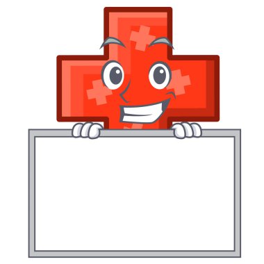 Çapraz karakter karikatür tarzı vektör çizim kurulu ile sırıtarak