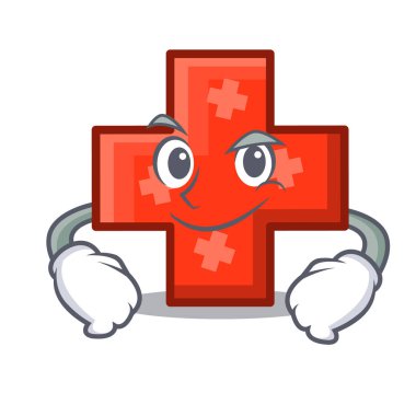 Smirking çapraz karakter karikatür tarzı vektör çizim