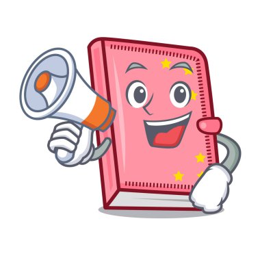 Megafon günlüğü karakter karikatür tarzı vektör çizim ile