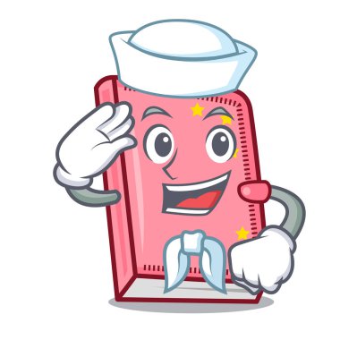 Denizci günlüğü karakter karikatür tarzı vektör çizim