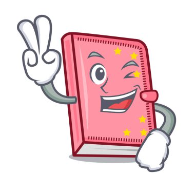 İki günlük karakter karikatür tarzı vektör çizim parmak