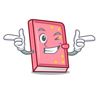 Wink günlüğü karakter karikatür tarzı vektör çizim