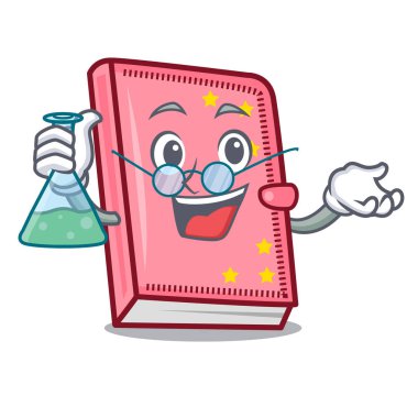 Profesör günlüğü karakter karikatür tarzı vektör çizim