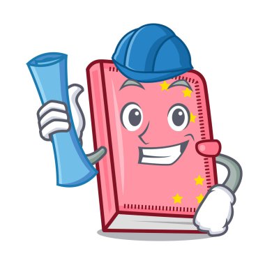 Mimar günlüğü karakter karikatür tarzı vektör çizim