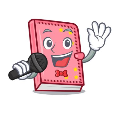 Şarkı günlüğü maskot karikatür tarzı vektör çizim