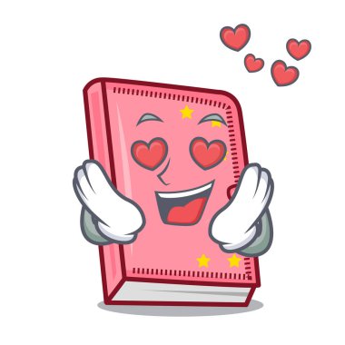 Aşk günlüğü maskot karikatür tarzı vektör çizim içinde