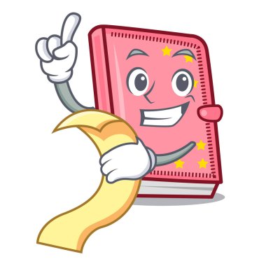 Menü günlüğü maskot karikatür tarzı vektör çizim ile