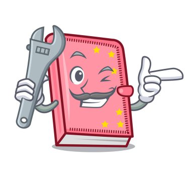 Mekanik günlüğü maskot karikatür tarzı vektör çizim