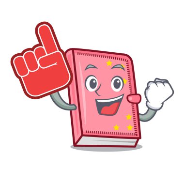 Köpük parmak günlüğü maskot karikatür tarzı vektör çizim