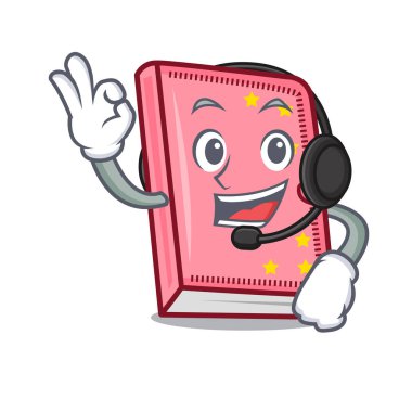 Kulaklık günlüğü maskot karikatür tarzı vektör çizim ile
