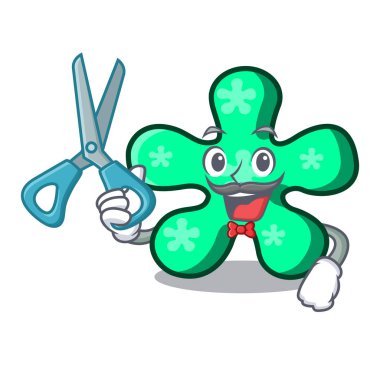 Serbest form karakter karikatür vektör çizim berber