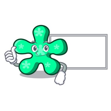 Başparmak yukarıya kurulu serbest form karakter karikatür vektör çizim ile