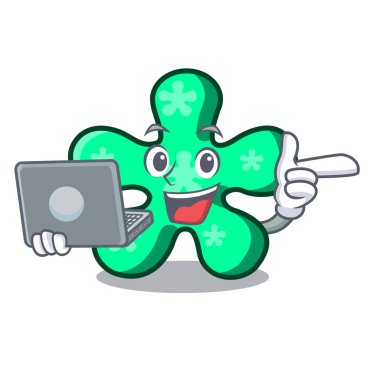 Dizüstü serbest form karakter karikatür vektör çizim ile