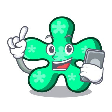 Telefon serbest form karakter karikatür vektör çizim ile