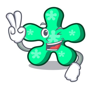 İki serbest form karakter karikatür vektör çizim parmak