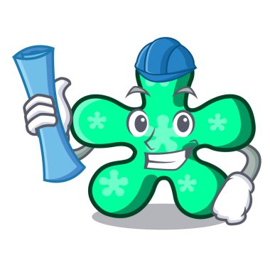 Mimar serbest form karakter karikatür vektör çizim