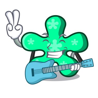 Gitar serbest form maskot karikatür vektör çizim ile