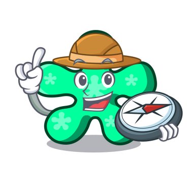 Explorer serbest form maskot karikatür vektör çizim