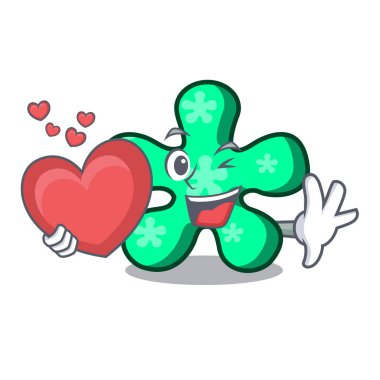 Kalp serbest form maskot karikatür vektör çizim ile