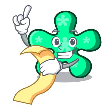 Menü serbest form maskot karikatür vektör çizim ile