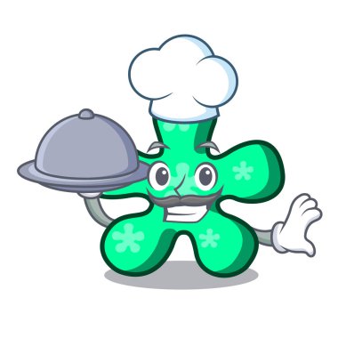 Şef yemek serbest form maskot karikatür vektör çizim ile