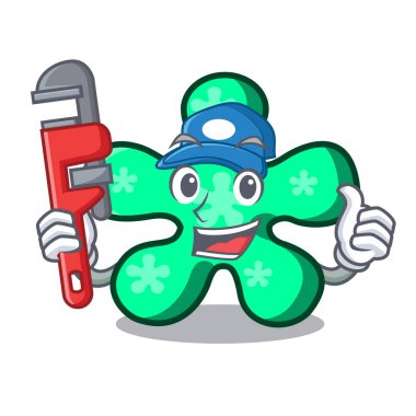 Tesisatçı serbest form maskot karikatür vektör çizim