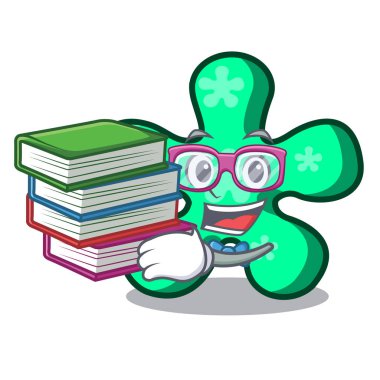 Öğrenci kitap serbest form maskot karikatür vektör çizim ile