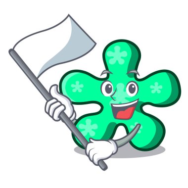 Bayrak serbest form maskot karikatür vektör çizim ile