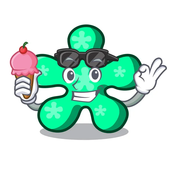 Avec Crème Glacée Forme Libre Personnage Dessin Animé Vecteur Illustration — Image vectorielle