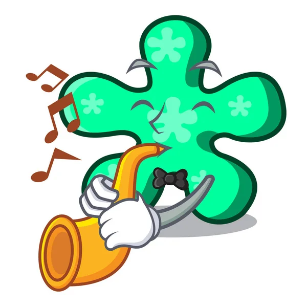 Trumpet Free Form Mascot Cartoon Vector Illustration — Stock Vector